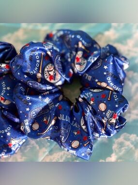 Toronto Blue Jays Royal Blue Satin Scrunchie - Womens Baseball Accessories